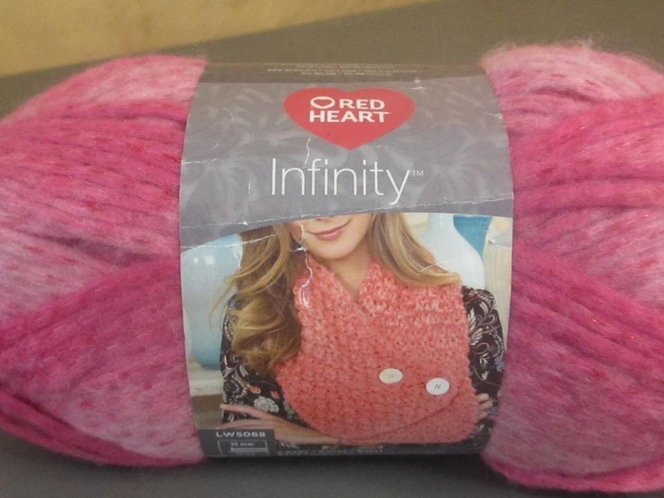 Lote de 2 fios de espuma do mar coração vermelho mistura acrílica 129 jardas "flor" - Imagem 2 de 4