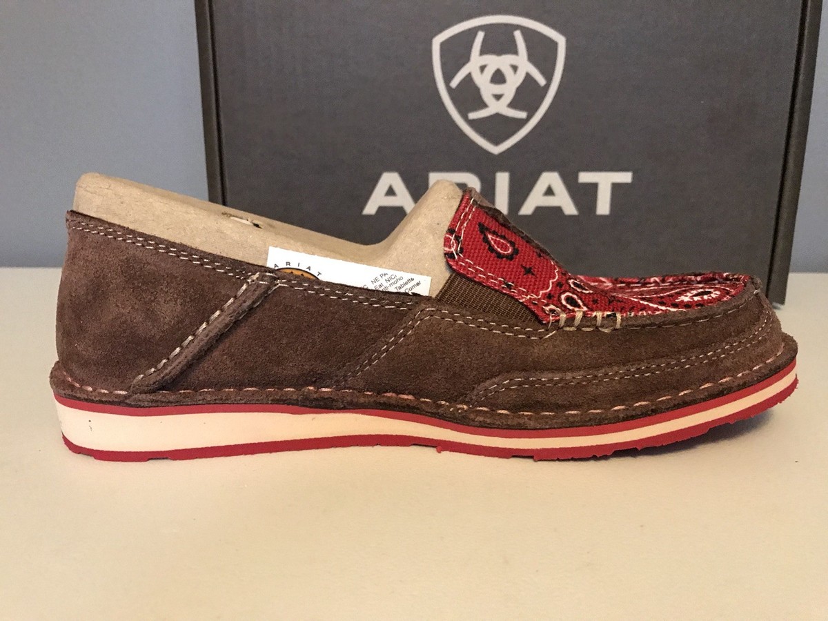 Ariat Cruiser Palm Brown Red Paisley Bandana Slip On Shoes  display picture 3