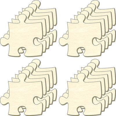 Blanko Puzzle unendlich, Größe S, Set 20 Teile, Puzzleteile aus Holz, Bemalen