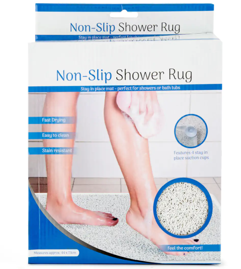 New Anti Slip Loofah Shower Rug Bathroom Bath Mat Carpet Water Drains