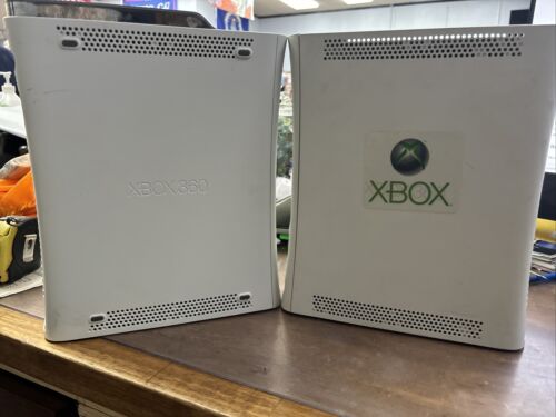 For Parts Two Microsoft  Xbox 360 Consoles Only No Power Cords PARTS (shelf) - Picture 1 of 6