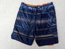 Speedo Mens XL Swim Trunks Shorts Blue Orange Palm Print