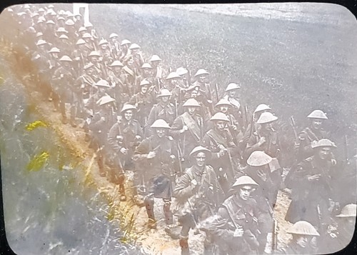 Schottisches Regiment der britischen Armee ?? WWI, OHNE ETIKETT, Zauberlaterne Glasdia