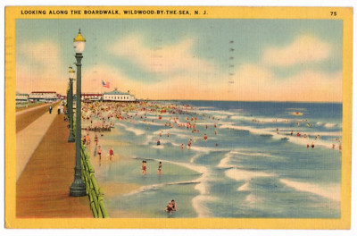 Postcard - Wildwood-By-The-Sea, New Jersey NJ - Boardwalk - Posted 1941 (M2J)