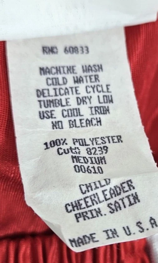 Fantasia de líder de torcida saia vermelha e branca feminina apenas tamanho médio - Imagem 4 de 4