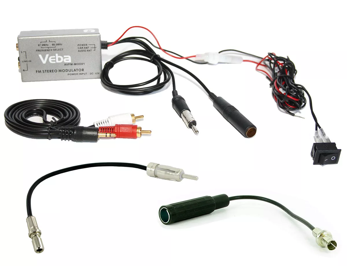 Veba Wired FM Modulator iPod iPhone MP3 Jeep Wrangler Patroit AUX input adaptor