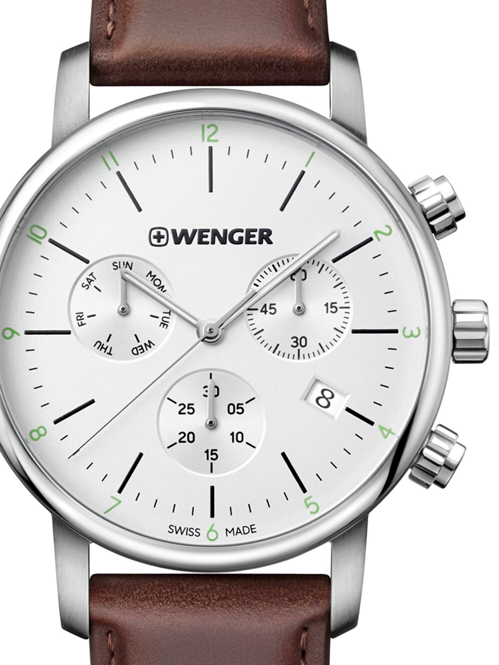 Wenger 01.1743.101 Городской классический хронограф Herrenuhr 44 мм 10ATM