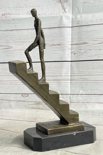 Statue d'escalier en haute qualité bronze d'escalier signée Nick du milieu du siècle artisanale