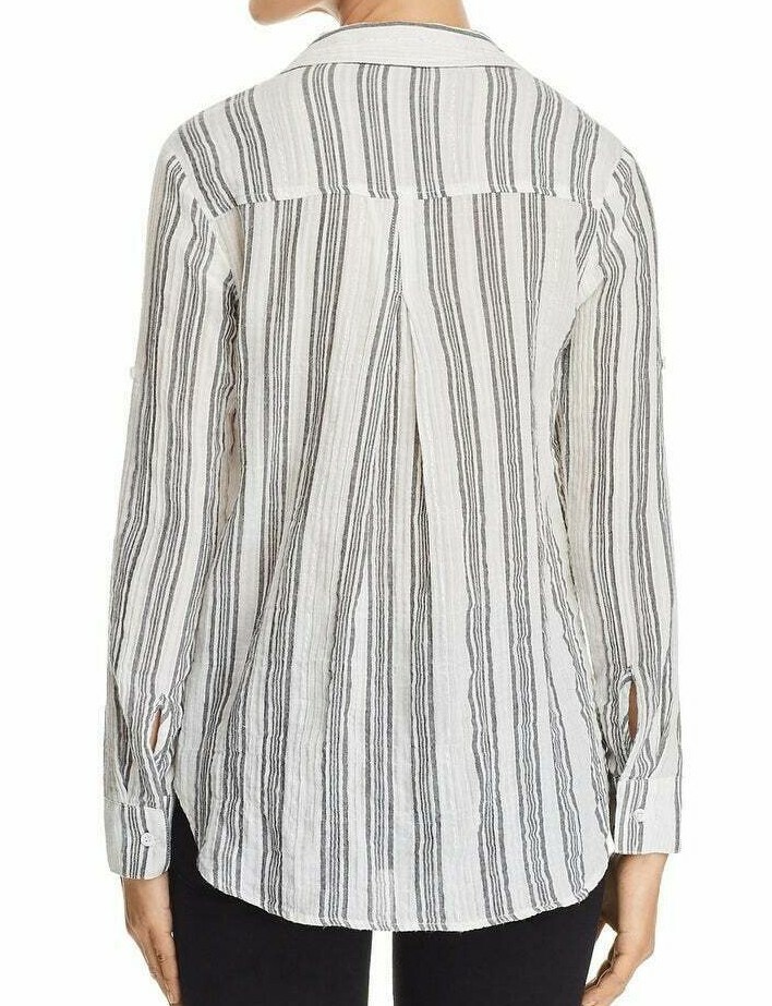 トップス stone  NEW CLOTH & STONE SzM OFF THE SHOULDER TIE FRONT STRIPED TOP