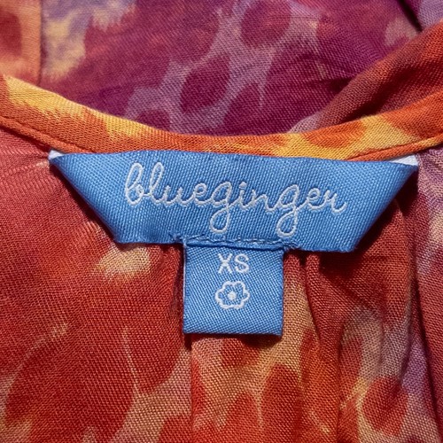 Top túnica Blueginger para mujer XS naranja rosa rayón manga dividida - Imagen 7 de 8