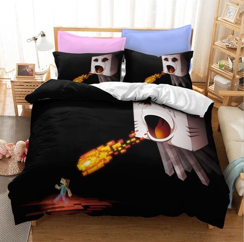 Minecraft 3D Duvet Quilt Cover Bedding Set + Pillowcases - Single Double Queen - Foto 14 di 34