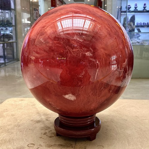 42.99LB Natural Red melting stone crystal Ball Quartz Crystal Sphere Reiki - Picture 8 of 13