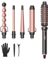 Wavytalk 5 In 1 Curling Wand Set Rose Gold Fast Heating Versatile Hair Styling 