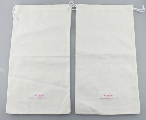 VALENTINO 'Garavani' weißer Baumwollstaubbeutel mit Kordelzügen - Bild 1 von 3