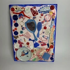 HANDMADE Artwork By Nina Justman Vintage Recycled Collage UNIQUE