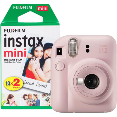 Fujifilm Instax Mini 12 Pink + 1 Film mit 20 Fotos, Sofortbildkamera