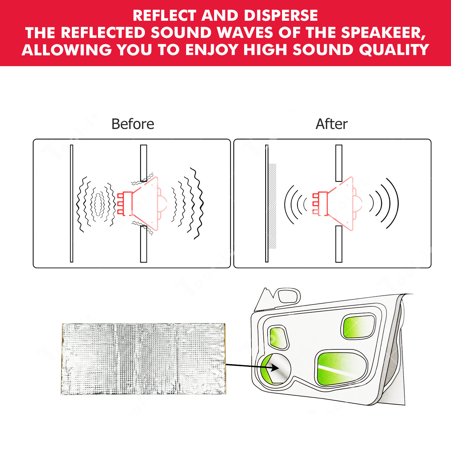 32 sqft Car Sound Deadening mat Butyl Automotive Sound Deadener Noise Insulation