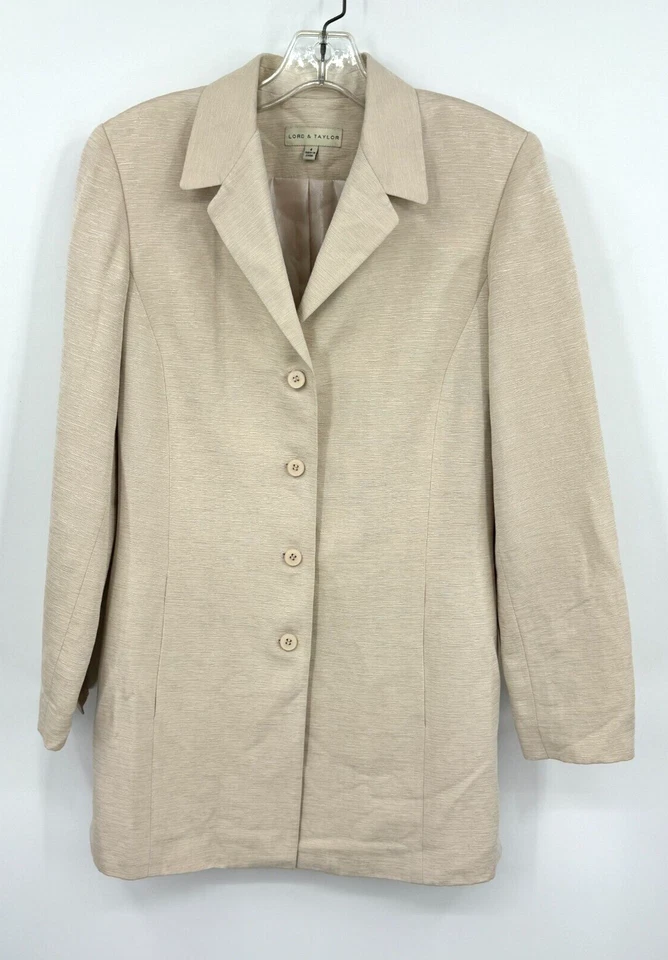 Lord & Taylor Falda Traje Mujer 4 Seda 3 Piezas Carrera Blazer Oficina Corporativo Foto 2 de 4