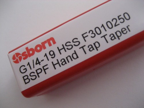 1/4 - 19 BSP HAND TAP FIRST LEAD HSS BSPF EUROPA TOOL OSBORN F3010250 P341 - Picture 6 of 6
