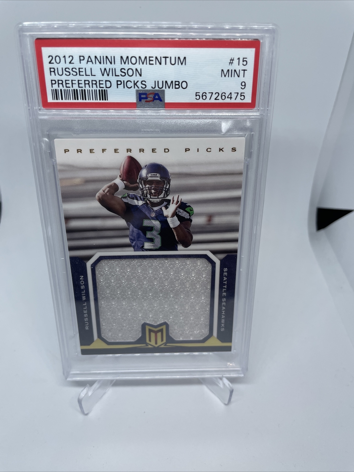 Russell Wilson Panini Momentum Preferred Picks Jumbo #15 Base