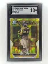 2023 Bowman Chrome #BCP-171 Ethan Salas Yellow Sapphire Variation SP /50 SGC 10
