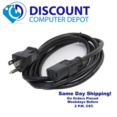 3 Prong Power Cable Cord Universal Standard 5ft PC Computer HDTV Monitor