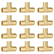 12pack 3/4" Pex Tee No Lead Brass 3/4 Inch Pex T Fittin