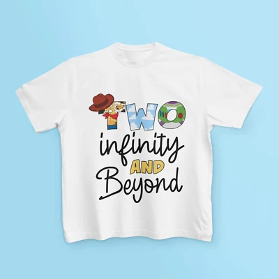 OREI Personalised Kids 2nd Birthday T Shirt Buzz Woody Two Infinity and Beyond
