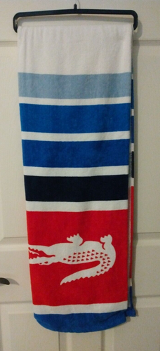NEU Lacoste Croc Logo Baumwolle Strandtuch 36"" x72"" authentisch - Bild 2 von 5