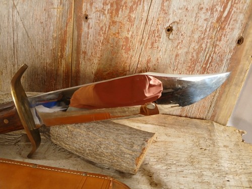 VTG. Western Bowie Knife Version # 3 "1965-'66 w/ Wooden Handle & Leather Sheath - Picture 13 of 23