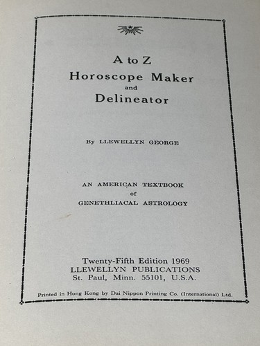 Vintage A to Z Horoscope maker and Delineator Llewellyn George 1969 - Picture 5 of 8
