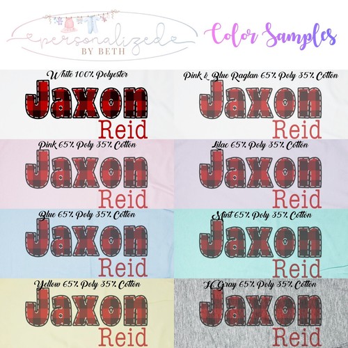 Baby Boy Personalized Custom Lumberjack Buffalo Plaid Bib and Burp Cloth Set VS2 - Picture 4 of 27