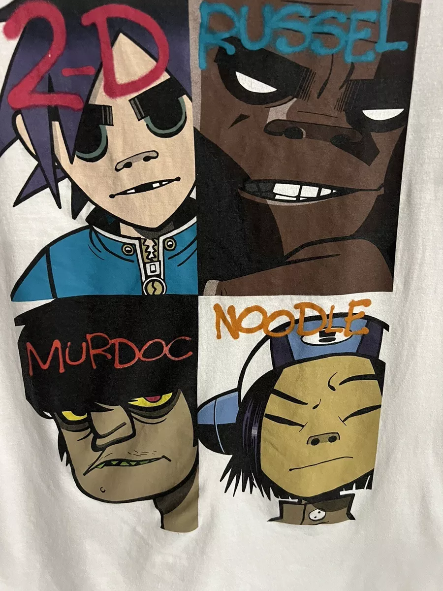 GORILLAZ Alt Rock Hip Hop 2D Murdoc T-Shirt Small Heavy Stained | eBay