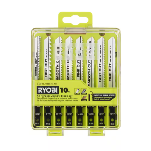 (10Piece) Ryobi Jig Saw Blade Set,Wood, Plastic, And Metal Cutting eBay