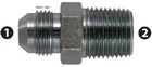 Pipe Adapter 1/2" Male 37° Flare JIC x 1/2" Male NPT Plated Steel 2404-08-08