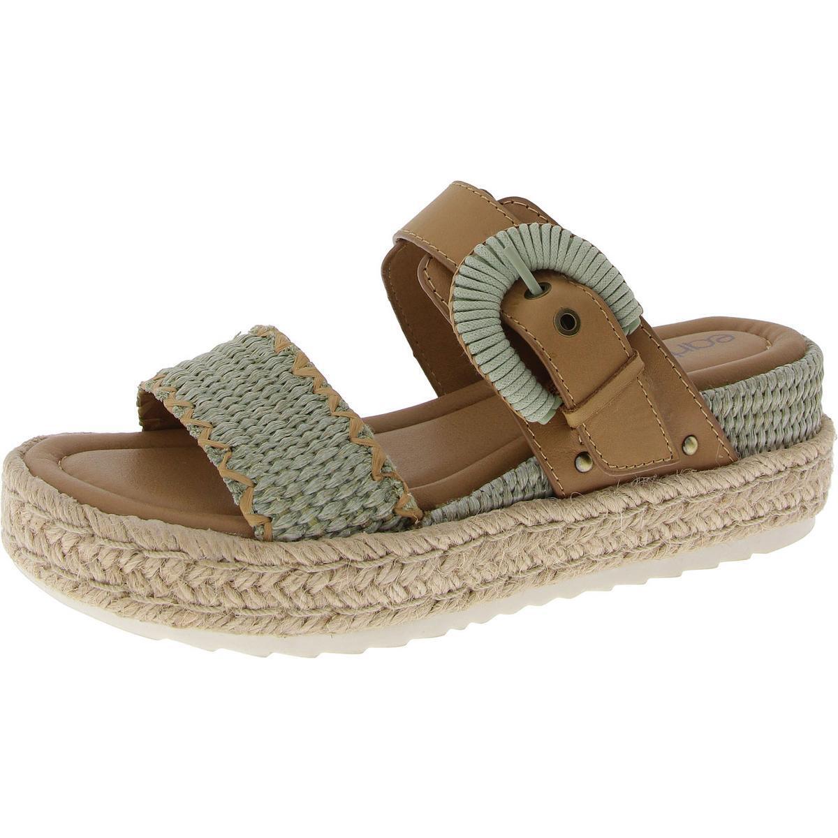 Женские сандалии-слайдеры Earth Womens Colla из кожи на танкетке и платформе BHFO 3934