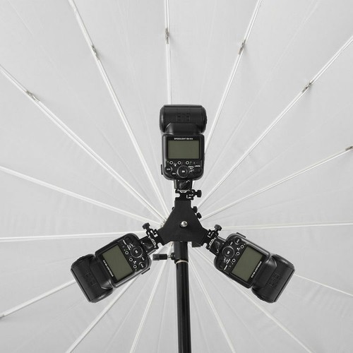 Westcott Bruce Dorn Triple Threat Bracket - mount three Speedlites to Umbrella - Picture 3 of 4
