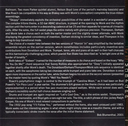 THELONIOUS MONK-GENIUS OF MODERN MUSIC VOL. 2 2001 BLUE NOTE CD RVG EDITION EX - Picture 7 of 12