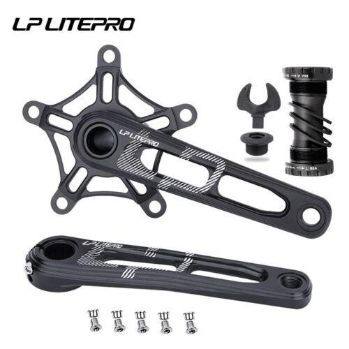 Aluminum Alloy Folding Bicycle Crank Bike Hollow Crankset 53T 56T 58T 130BCD - Picture 10 of 36