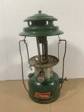 Vintage Coleman 220F Double Mantle Camping Lantern - Green-PARTS/REPAIR ONLY