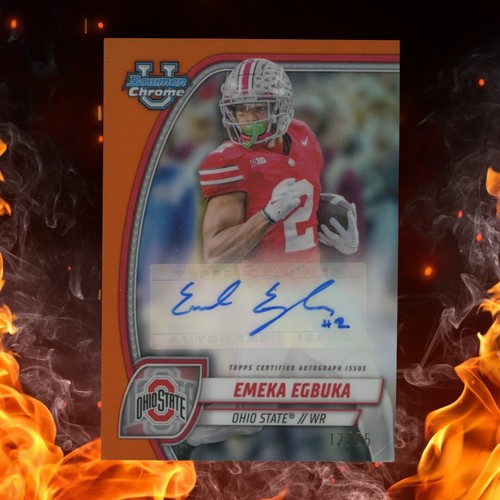2024 Bowman-U Chrome EMEKA EGBUKA Prospect Auto /25 Orange Refractor #EEG