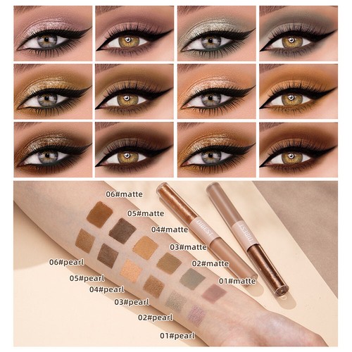 ✹Double-head Glitter Shimmer Matte Eyeshadow Liquid Eye Shadow Beauty Makeup - Picture 8 of 29