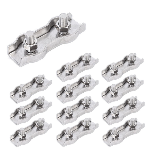 20 Stück m² Edelstahl Duplex Drahtseil Clip Kabelklemme, Doppelschraube Drahtkabine - Bild 2 von 12
