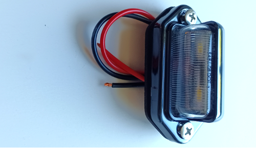 Black 12V DOT LED License Plate Tag Light With 5" Wires - Picture 3 of 5