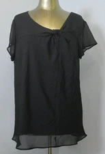 Cato Black V-Neck Sheer Top Womens Size 18/20W Chest 45 Lined 312-29581