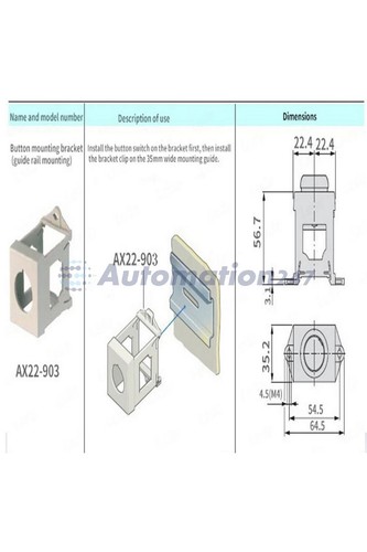 Push Button Switch 22mm Din Rail Installation Bracket Holder 003007 - Picture 8 of 9