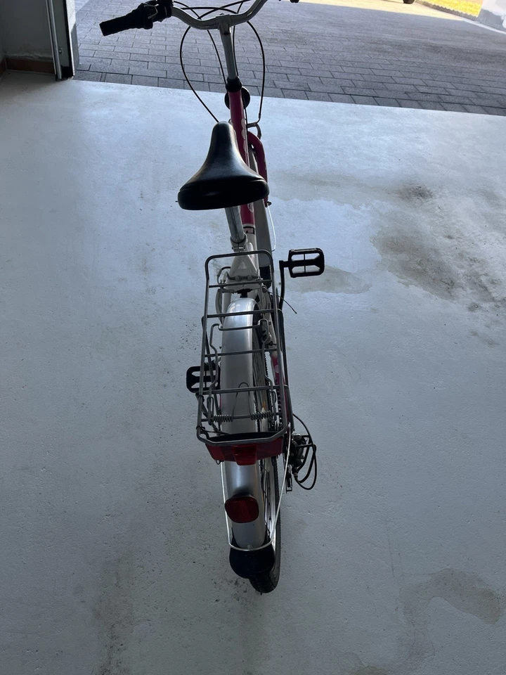 24 Zoll Cityfahrrad Delta 18-Gang Shimano Kettenschaltung STVO Pink-Weiss - Bild 3 von 4