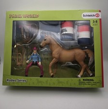 Schleich Rodeo Series Farm World Cowgirl Barrel Racing Toy Playset 41417 New