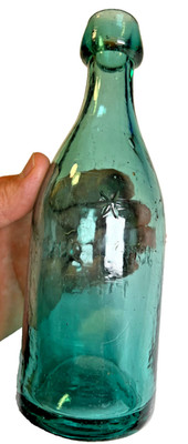 Antique JOHNSTON Iron Pontil Blob Top Blobtop Bottle Philadelphia Pennsylvania