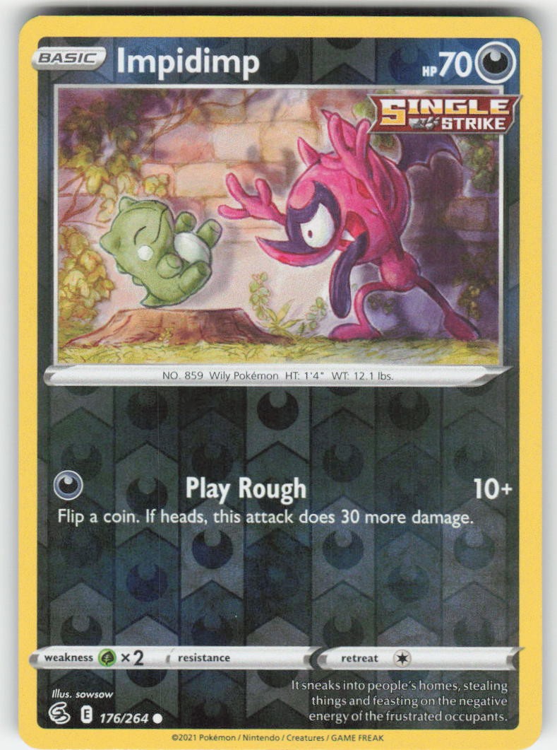 Pokemon TCG Reverse Holo Fusion Strike Impidimp #176/264